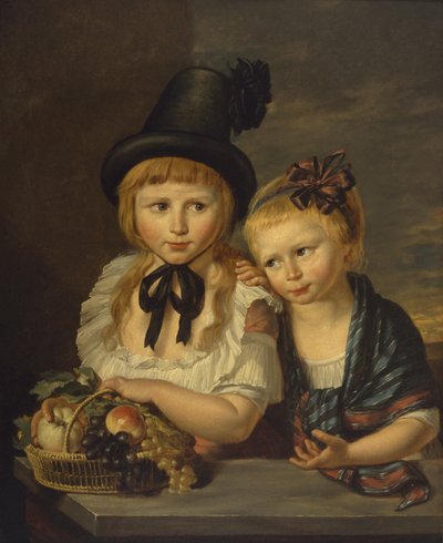 Two Children by Martin circle of Drolling